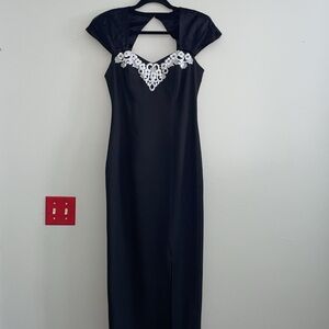 Charisma by bel air vintage cut out embroidered cocktail dress